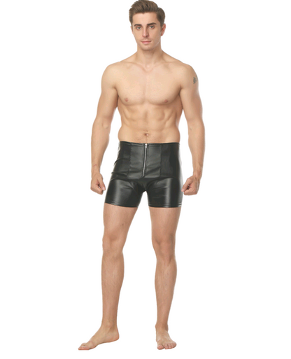 European and American  underwear men's faux leather hip shorts  night shop