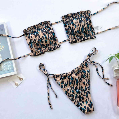 Ensemble de bikini froncé à volants