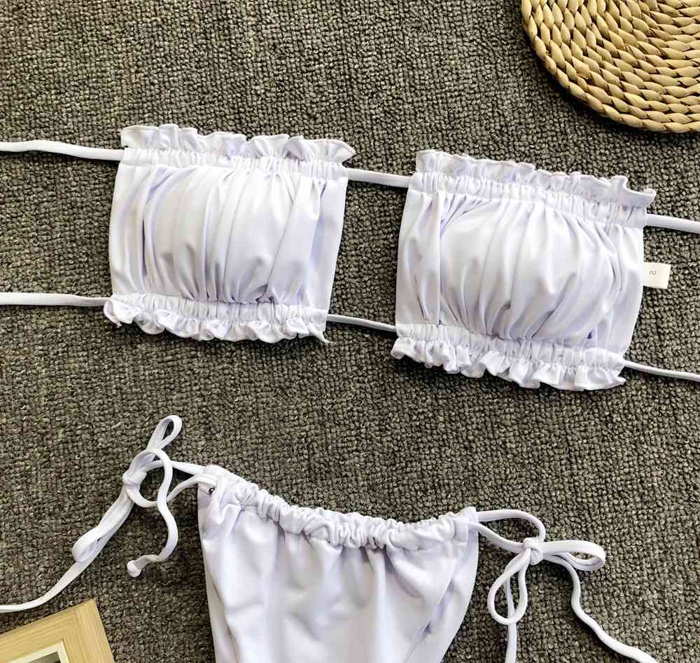 Ensemble de bikini froncé à volants