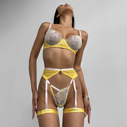 Lingerie For Fine Women Hot Onlyfans Suspenders Underwear Beautiful Floral Intimate Outfit Push Up Exotic Sets
