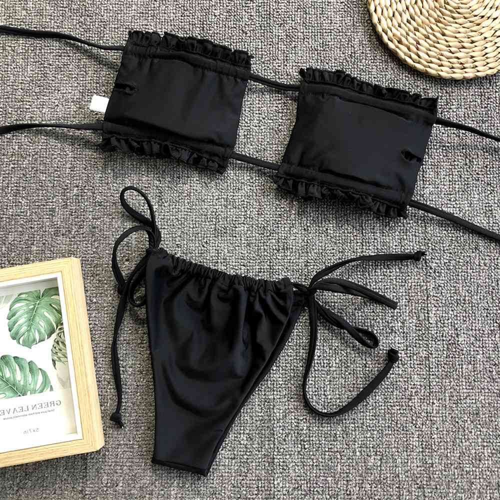 Ensemble de bikini froncé à volants