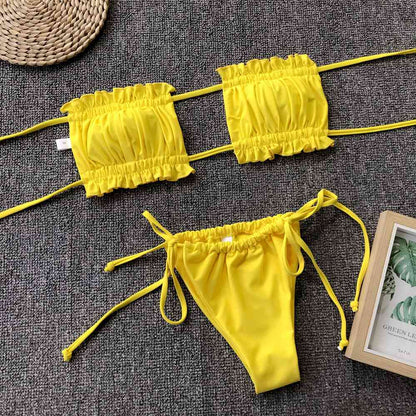 Ensemble de bikini froncé à volants