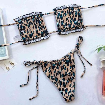 Ensemble de bikini froncé à volants